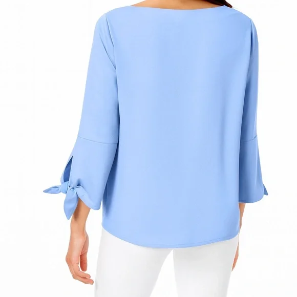 Lilly Pulitzer Langston Long Sleeve Tie Blouse Top - Picture 3 of 7